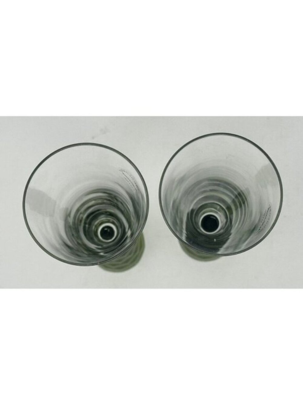 ARTLAND PRESCOTT Crystal Champagne Flutes Handblown Honeycomb GREEN Set of 2 - Picture 5 of 11